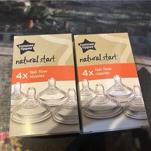 Tommee Tippee Natural Start 4x Fast Flow Nipples, 6+ Months, Breast-Like